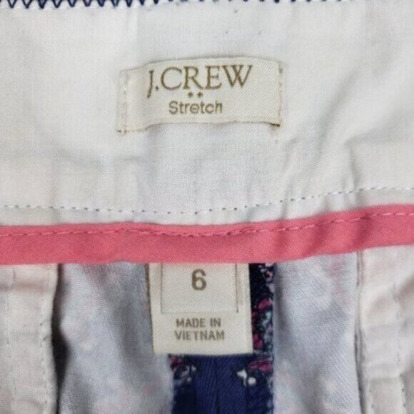 J Crew Factory Stretch Women's Paisley Geometric Shorts Side Zip Size 6 - Picture 4 of 14